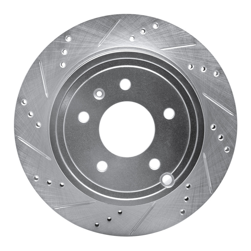 Chevrolet Captiva Brake Rotor (1) - Rear Left - R1 Concepts - Drilled & Slotted - Silver - `07-`15